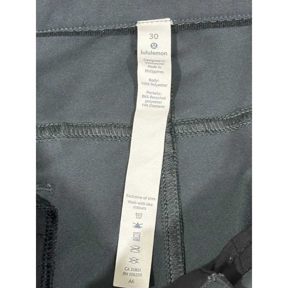 Lululemon Pants Mens 30 X 30 ABC 5 Pocket Dark Grey Flat‎ Front Light Weight